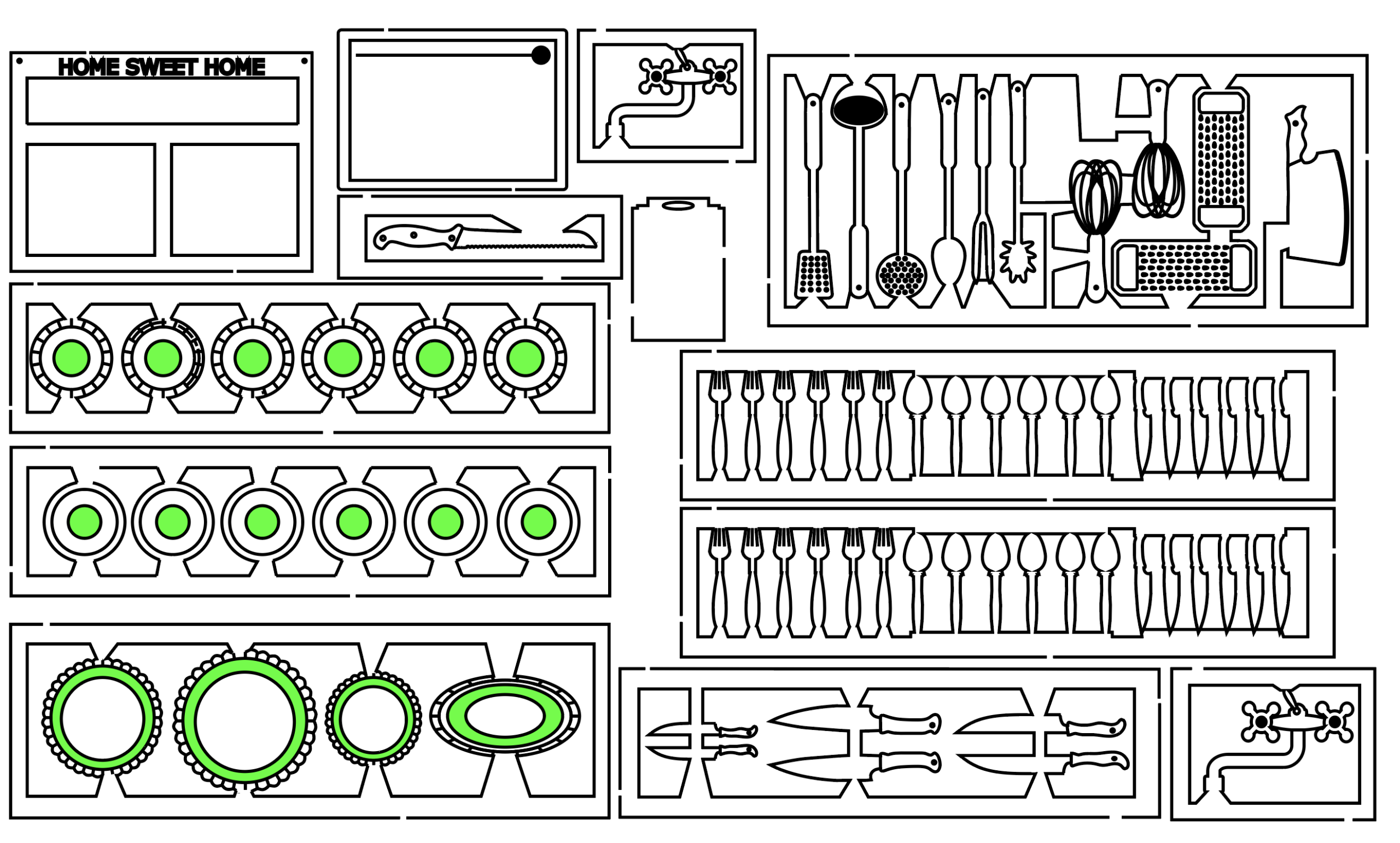 USTENSILES de CUISINE SUSPENDUS