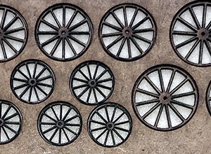 ROUES de CHARRETTES 15, 13, 10 & 8,5 mm
