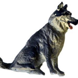 CHIEN de BERGER ASSIS PEINT