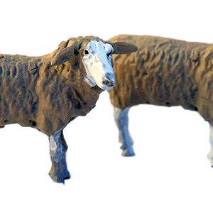 1 MOUTON en ÉTAIM TÊTE TOURNÉE PEINT