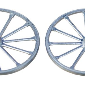 PAIRE de ROUES MÉTAL BLANC ∅ 18