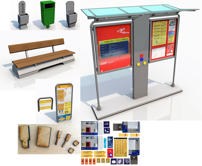 GARE FURKA OBERALP : 1 GUICHET AUTO, 2 FONTAINES, 1 BANC, SUPPORTS d'AFFICHES, 1 CORBEILLE, 2 DISTRIBUTEURS, 2 COMPOSTEURS, 2 BAL – Image 2