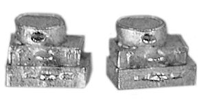 ENSEMBLE de 4 VALISES et 2 BOÎTES à CHAPEAU MÉTAL BLANC