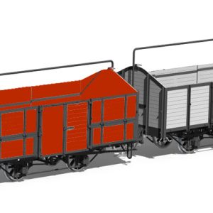 PAIRE de TOMBEREAUX CP HOm MONTÉS PEINTS