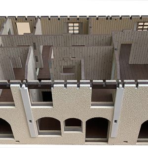 Kit  GARE de la LIGNE D'ENGADINE des CHEMINS de FER RHÉTIQUES. AMÉNAGEMENTS INTÉRIEURS COMPLETS et DÉTAILLÉS avec PAROIS IMITATION BOIS D'AROLLE, TRÈS HAUT NIVEAU de DÉTAIL.
Quai : 391 x 234 mm