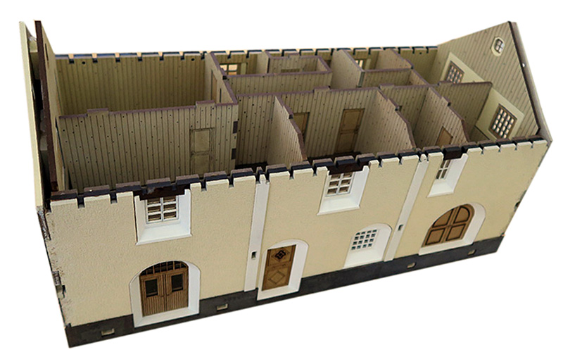 Kit GARE de la LIGNE D'ENGADINE des CHEMINS de FER RHÉTIQUES. AMÉNAGEMENTS INTÉRIEURS COMPLETS et DÉTAILLÉS avec PAROIS IMITATION BOIS D'AROLLE, TRÈS HAUT NIVEAU de DÉTAIL.
Quai : 391 x 234 mm – Image 2