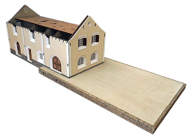 Kit GARE de la LIGNE D'ENGADINE des CHEMINS de FER RHÉTIQUES. AMÉNAGEMENTS INTÉRIEURS COMPLETS et DÉTAILLÉS avec PAROIS IMITATION BOIS D'AROLLE, TRÈS HAUT NIVEAU de DÉTAIL.
Quai : 391 x 234 mm – Image 3