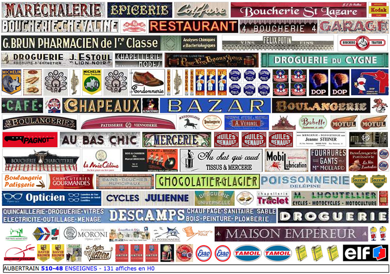 AFFICHES ENSEIGNES FRANÇAISES TRADITIONNELLES de COMMERCE