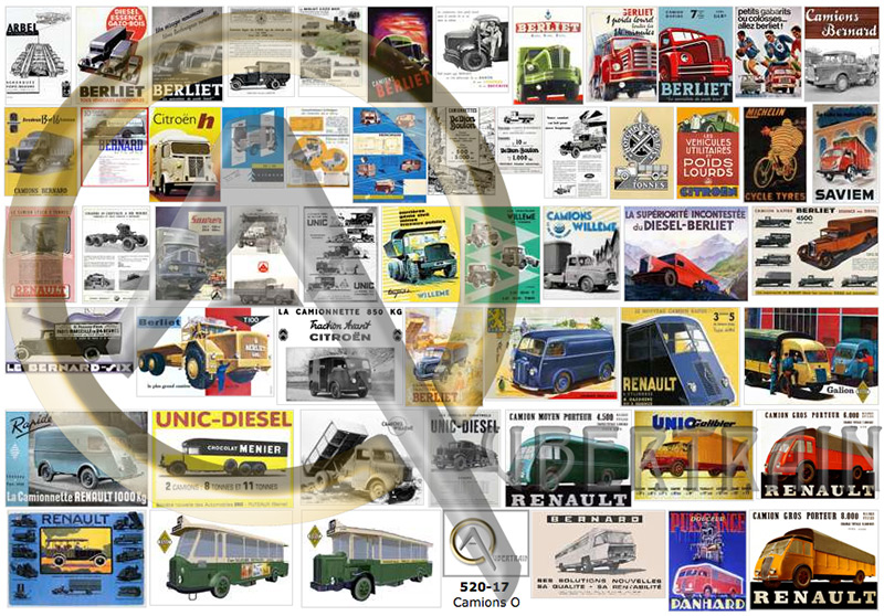 AFFICHES CONSTRUCTEURS CAMIONS FRANÇAIS