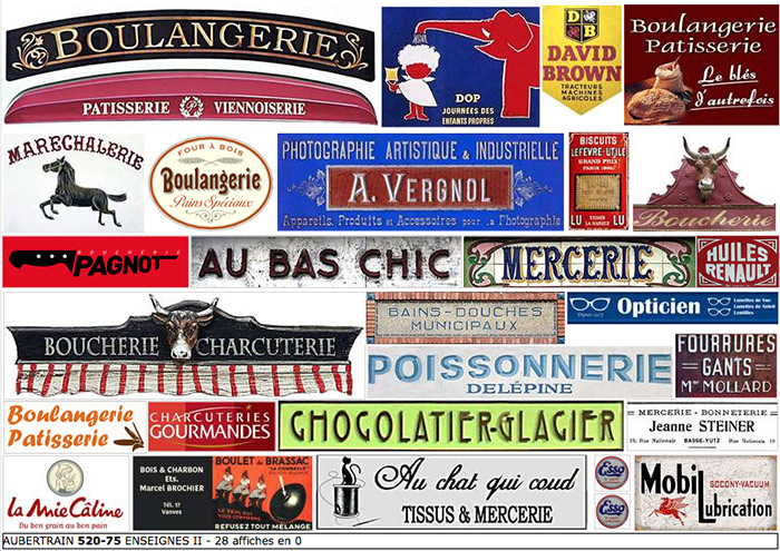 AFFICHES ENSEIGNES de COMMERCES TYPIQUES II