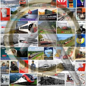 AFFICHES CFF et sur la SUISSE. Livrées avec 3 supports en Kit bois. Ces supports peuvent être commandés à part (1010-34, 1010-35 et 1010-36).