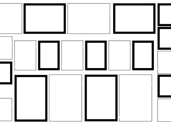 CADRES pour AFFICHES 6 x 14,5 x 21,9 - 2 x 22,2 x 32,9 - 3 x 13,5 x 19,7 - 2 x 20,4 x 19,5 - 8 x 21,9 x 14,5 - 2 x 30 x 24,2 mm