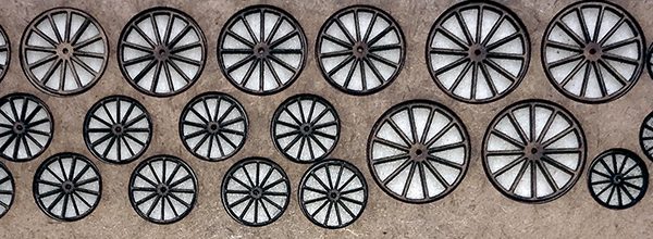 ROUES de CHARRETTES 15, 13, 10 & 8,5 mm