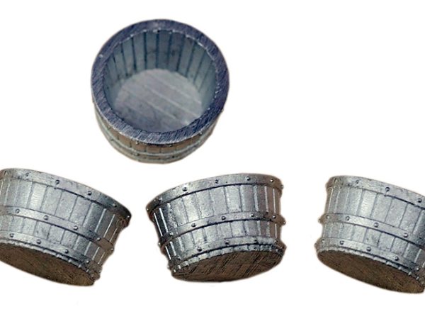 4 BAQUETS en BOIS pour EAU de PLUIE
