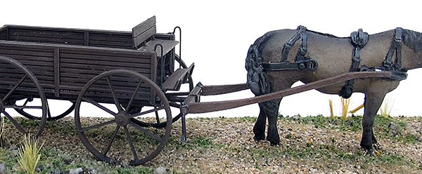 CHARRIOT US avec CHEVAL MONTÉ PEINT