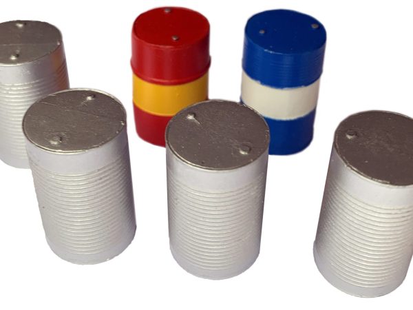 3 FUTS MONTÉS PEINTS