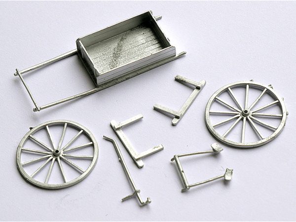 CHARRETTE à BRAS MONTÉE PEINTE