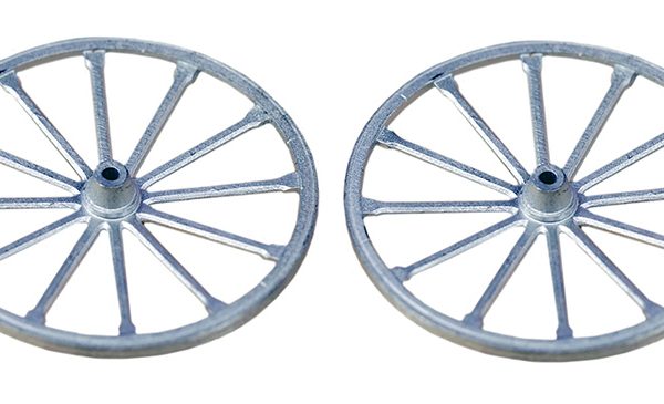 PAIRE de ROUES MÉTAL BLANC ∅ 18