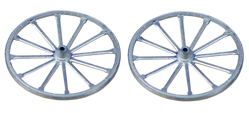 PAIRE de ROUES MÉTAL BLANC ∅ 18