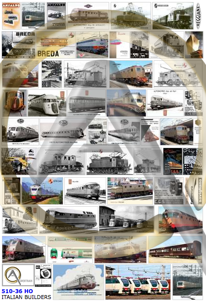 AFFICHES CONSTRUCTEURS ITALIENS MATÉRIELS FERROVIAIRIES
