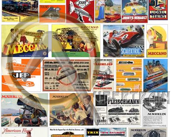 AFFICHES TRAINS JOUETS MONDE