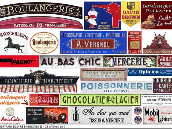 AFFICHES ENSEIGNES de COMMERCES TYPIQUES II
