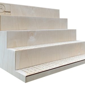 PRÉSENTOIR à 4 NIVEAUX et 16 TIROIRS.