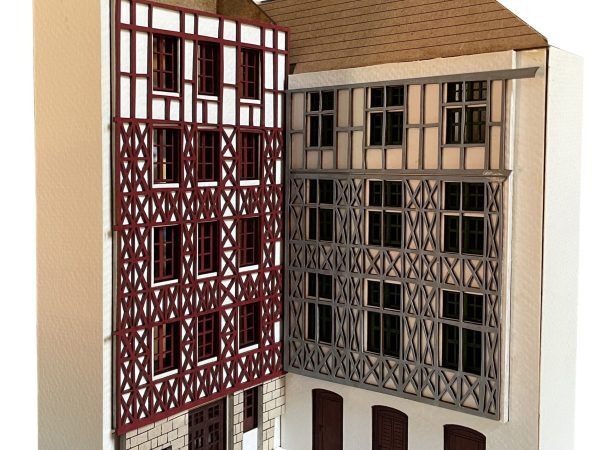 KIT FAÇADE BAYONNE ANGLE OUVERT, échelle HO, France