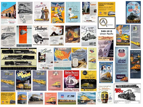 AFFICHES RÉSEAU UNION PACIFIC, échelle O, États-Unis