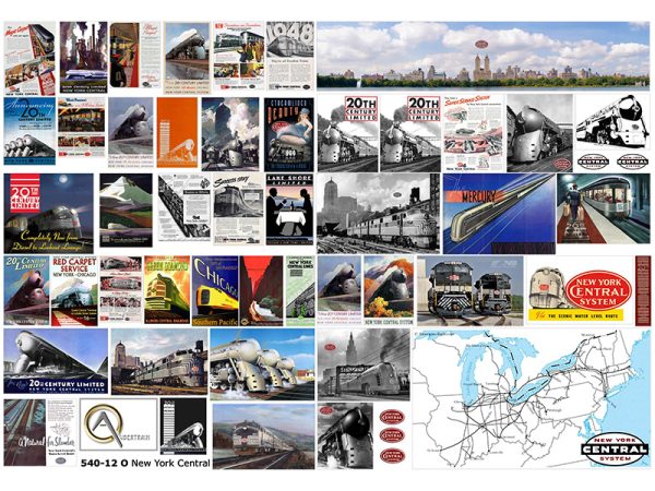 AFFICHES RÉSEAU NEW YORK CENTRAL, échelle O, États-Unis