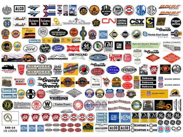 AFFICHES LOGOS COMPAGNIES AMÉRICAINES, échelle O, États-Unis